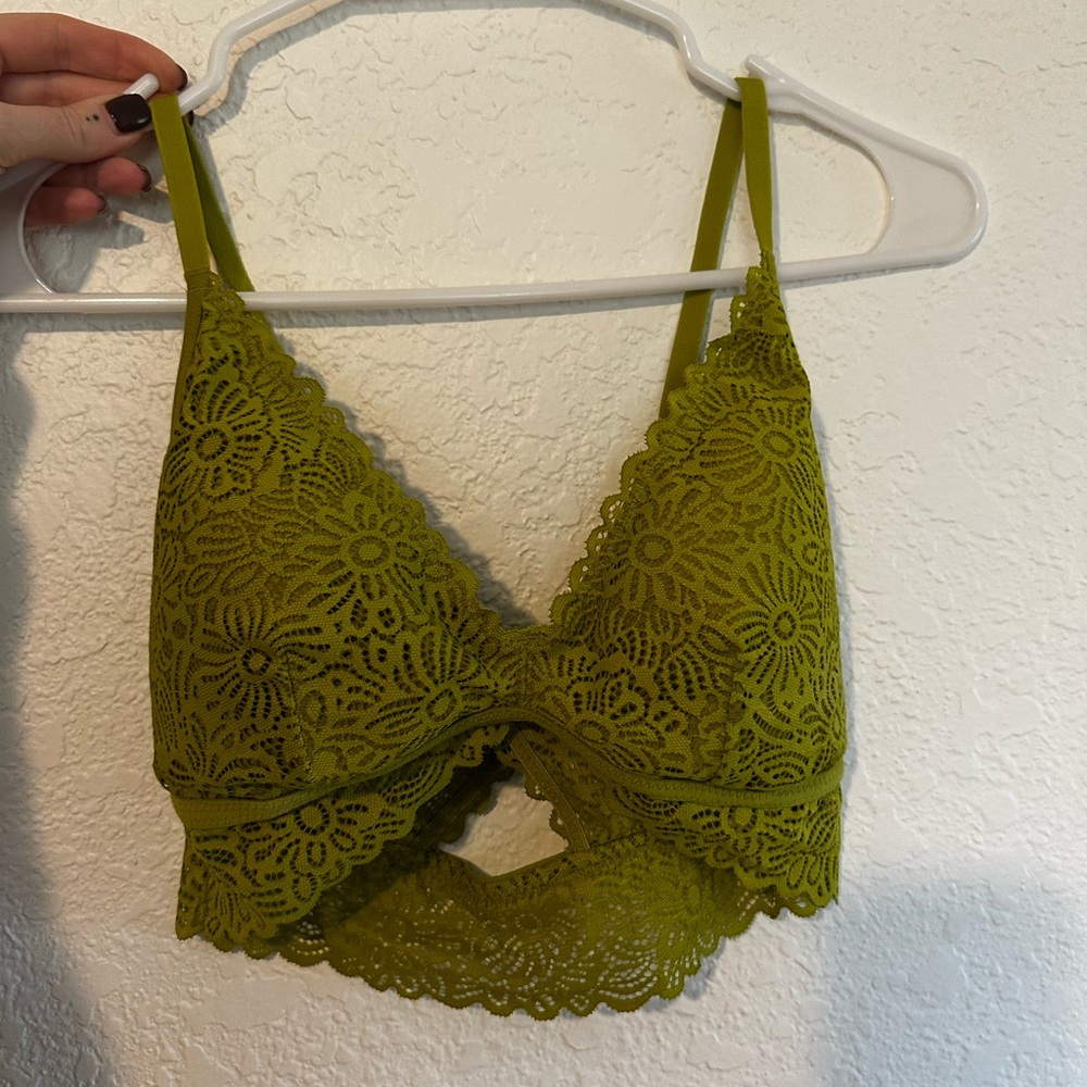 Green Floral Lace Bralette